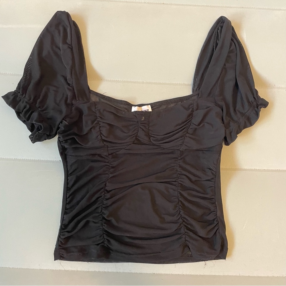 Superdown Revolve Black Mesh Top - image 3